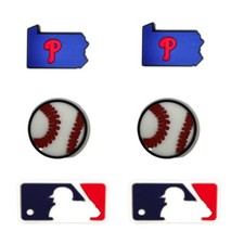 MLB Philadelphia Phillies Baseball Team For Crocs Shoe Charms Jibbitz - 6 Pieces