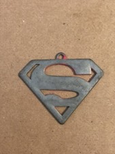 Vintage DC Superman Pendant Pink Silver Tone