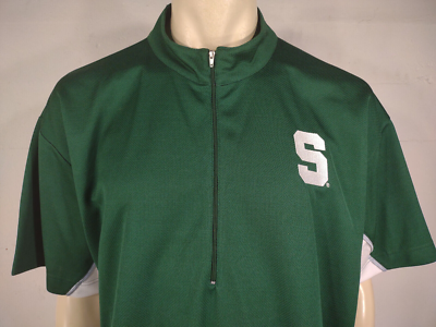 NWT Steve & Barry's green white Michigan Spartans 1/4 zip