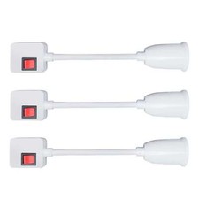 3Pcs Set E26 E27 LED Light Bulb Lamp Holder Flexible Extension Adapter Socket