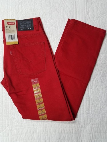 NEW BOYS LEVIS 511 SLIM FIT AUBURN RED 