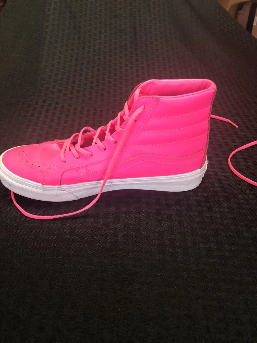 Neon pink top vans sk8 hi