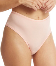 Hanky Panky MEDIUM / LARGE Hi-Rise PlayStretch Supima Thong Panty NWOT Peach