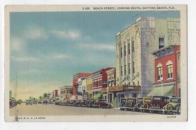 Beach Street Looking South, Daytona Beach Florida FL Postcard