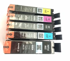 Genuine Canon Ink cartridges PGI-250 PGBK CLI-251 PIXMA iP7220 iP8720 IX6820