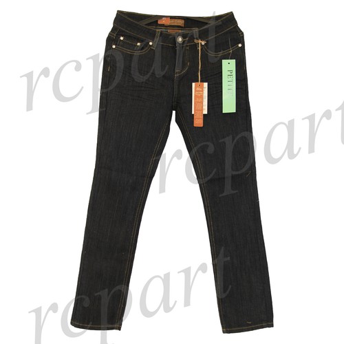 New Elite Jeans Colony Women's Petite Dark Blue Long Skinny Slim Jeans  - Picture 2 of 5