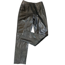 Vintage Verducci High Rise Leather Retro Pant Sz 28x28" Black 310i