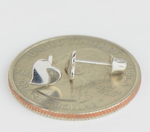14K Solid White Yellow Gold Heart Shape Stud Earrings - 第 5/8 張圖片