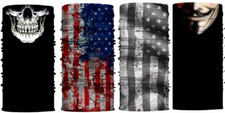 Neck Gaiter - Face Mask - Face Cover - Skeleton , American Flag , V for Vendetta