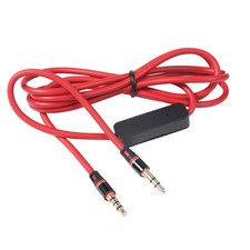 RED 3.5mm 1/8" Audio AUX Cable Cord Lead w/ MIC For Monster DNA On-Ear Headphone