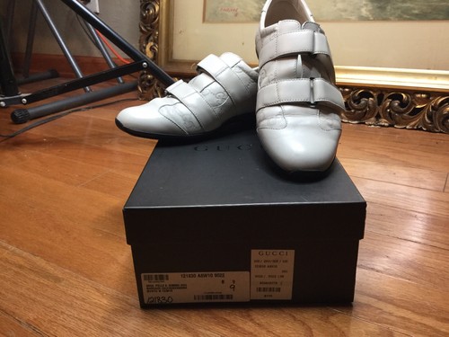 GUCCI Beige Leather Guccissima Print Sneakers size 9 Medium # 121830 With  Box | eBay