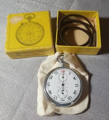 Nos C.L. Guinand Vintage Stop Watch With Box - Vintage! Working Bin 11
