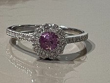 anello oro rosa 18 kt centro e giro con cuore di rubino e diamanti naturali