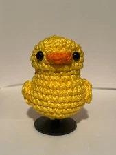 HANDMADE Crochet Plush Duck Amigurumi 2.5”- Yellow Duck with dashboard plug - D1
