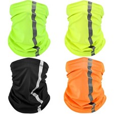 4 Pack Reflective Neck Gaiter UV Sun Protection Bandana Scarf for Men Women