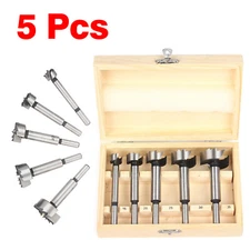 5pcs Forstner Woodworking Drill Bit Set Boring Hole Saw Cutter Wood Tool 15-35mm