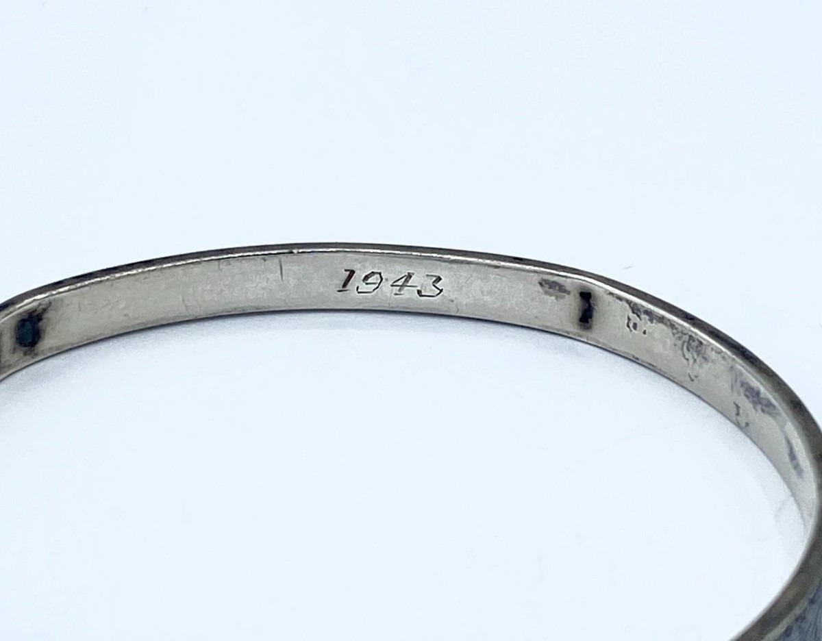 アクセサリー Rust MADE IN ENGLAND 2 Hall Mark Bangle 2 Pc Vintage Sterling Silver Bangle Bracelet Lot Floral