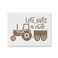 Tractor Ride Stencil - Durable & Reusable Mylar Stencils