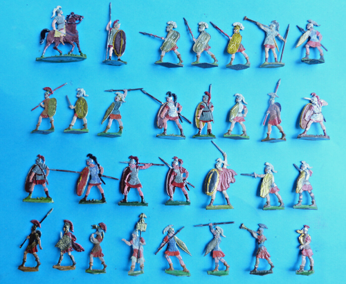10 Soldats Romains Antique - Plat D'Étain Peint - Zinnfiguren 30mm
