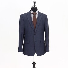 Tommy Hilfiger 40R Navy Sport Coat Blazer Jacket Check 2B Polyester