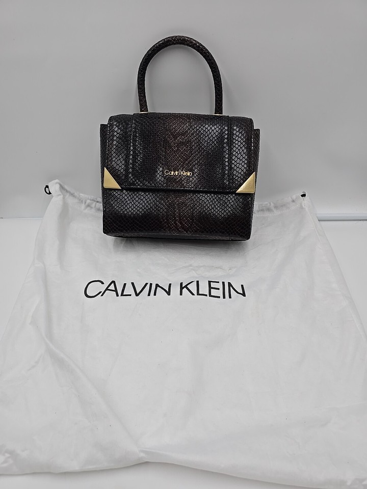 Calvin Klein Black Python The Statement Series Fern Vegan Leather ...