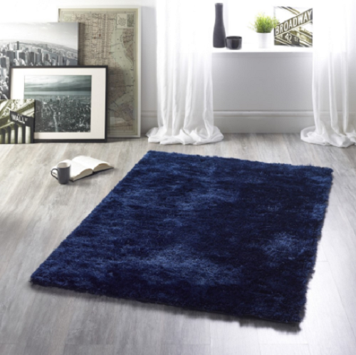 Origin Rug Collection Shimmer Shaggy Rugs in Indigo 80x150cm