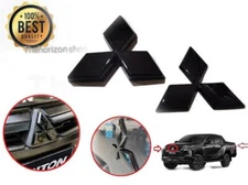 Mitsubishi logo cover Front grille Triton year 2019-2022 gloss black 2 piece