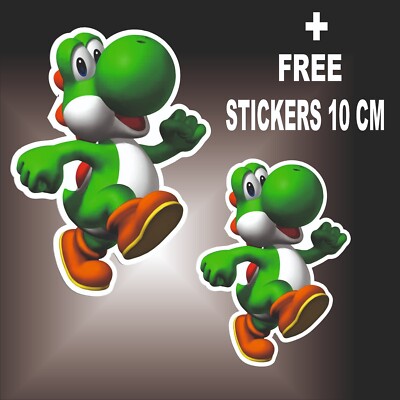 Aufkleber - Sticker super mario Yoshi  game pc + FREE STICKER 10 CM.
