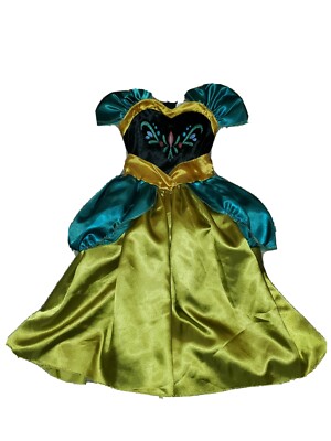 FROZEN PRINCESS ANNA CORONATION DRESS GREEN HALLOWEEN COSTUME GIRLS SMALL  4/6 | eBay