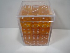 NEW Dice Cube Set of 36 D6 12mm - Translucent Light Orange