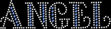 Rhinestone Bling Sparkle Iron On Transfer DIY Angel Blue Crystal Sparkle