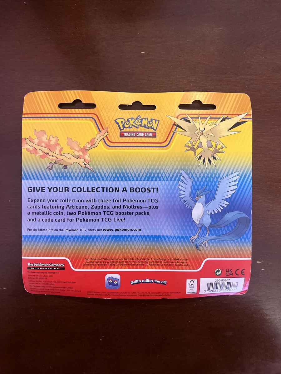 Pokémon TCG: Articuno, Zapdos & Moltres Cards with 2 Booster Packs & Coin