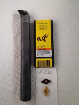 1 NEW 3/4'' CARBIDE BORING BAR. E12-SDUCR-3 W/ SANDVIK DCMT 32.52 INSERTS -A236-