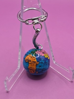 Schlüsselanhänger Schlüsselring Keychain - Vintage Souvenir Geschenk - Globus 80er 90er Weltkarte