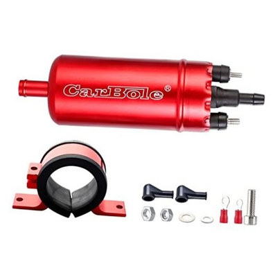 #ad External In Line Fuel Pump: 116 PSI High Pressure Universal 12V Electric Red $47.49