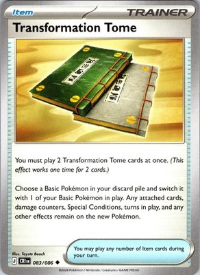Transformation Tome 083/086 Uncommon Chaos Rising Pokemon Near Mint