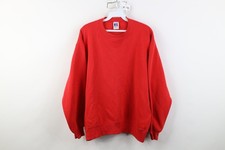 Vintage 90s Russell Athletic Mens Large Faded Blank Crewneck Sweatshirt Red USA