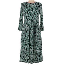 Eliza J Green Floral Pleated Dress size 8