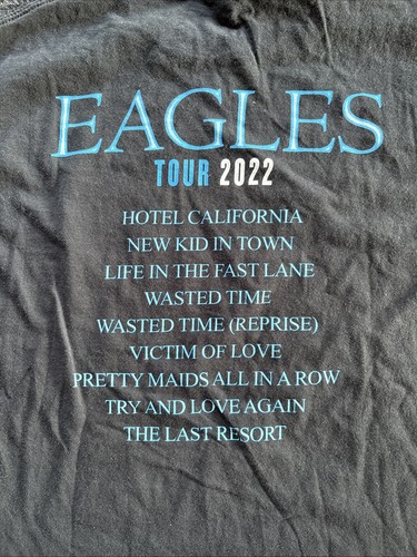The Eagles Shirt Mens Medium Black Hotel California 2022 Concert Tour Rock Band - Picture 7 of 7