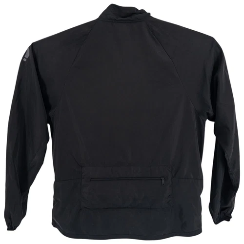 Bearded Goat Men's Med Full Zip Packable Windbreaker Black Outdoor Hiking Jacket image 2