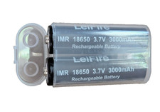 2x New Li-Ion Flashlight Battery 3.7V Pointed Tip 1400mAh Tested Capacity  Case