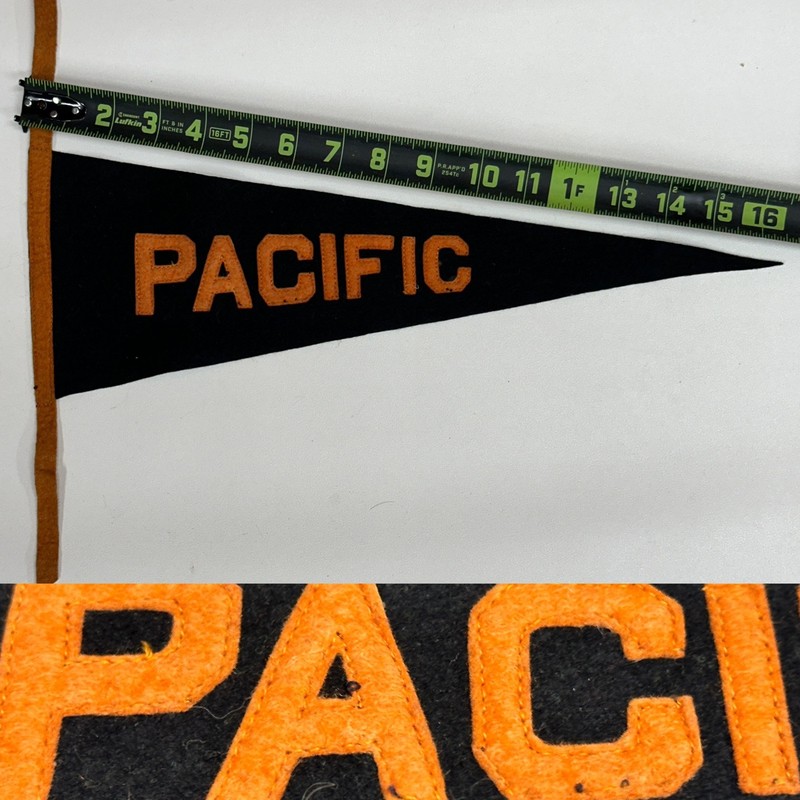 Vintage Pacific Tigers College University MINI Pennant 5.5x16.5 Inch Football