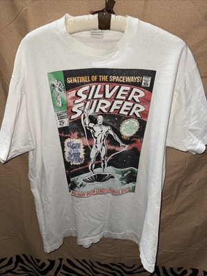 Vintage 1988 Silver Surfer Comic images promo white shirt Size XL