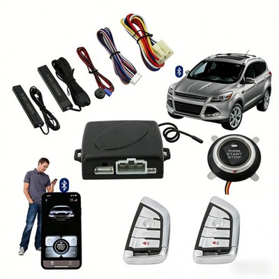 Remote Car Keyless Entry Engine Start Alarm System Push Button Starter Stop App