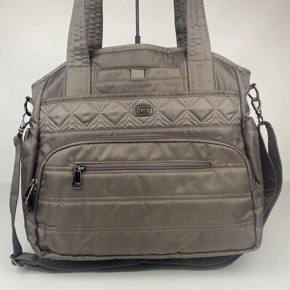 Bolso de hombro de viaje Lug Windjammer acolchado marrón bandolera doble asa Foto 2 de 4