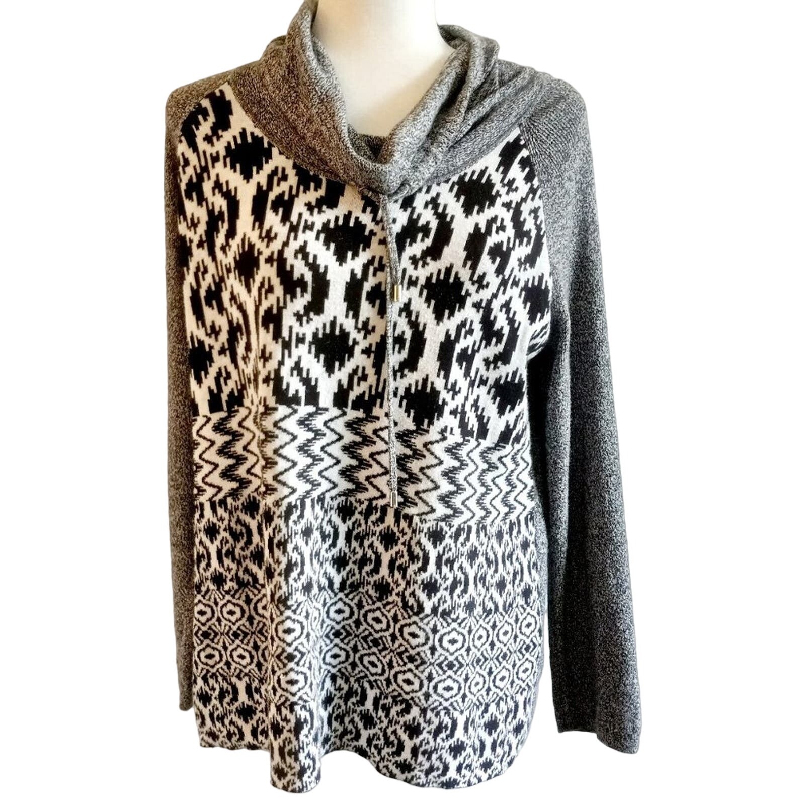 Ruby Rd. Drawstring Cowl Neck Sweater - image 1