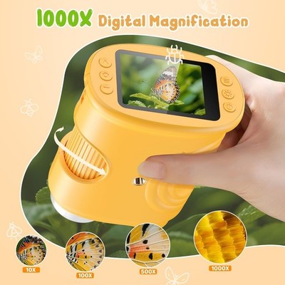 1000X Handheld Digital Microscope for Kids Pocket Microscope with 2.0 IPS Screen