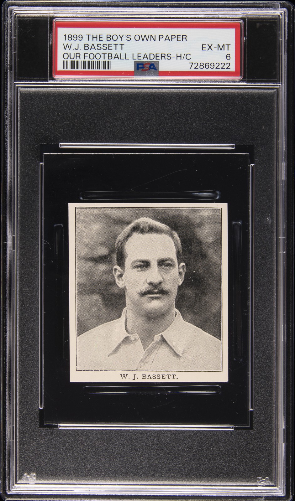 1899 THE BOY'S OWN PAPER OUR FOOTBALL LEADERS HAND-CUT W.J. BASSETT PSA 6