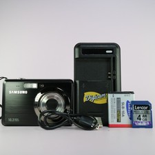 Samsung Digital Camera ES55 10.2MP Black Tested Full Working Set