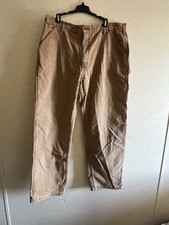 Vintage Mens Pants Carhartt B11 Brown Duck Canvas Carpenter Work, Size 38x32